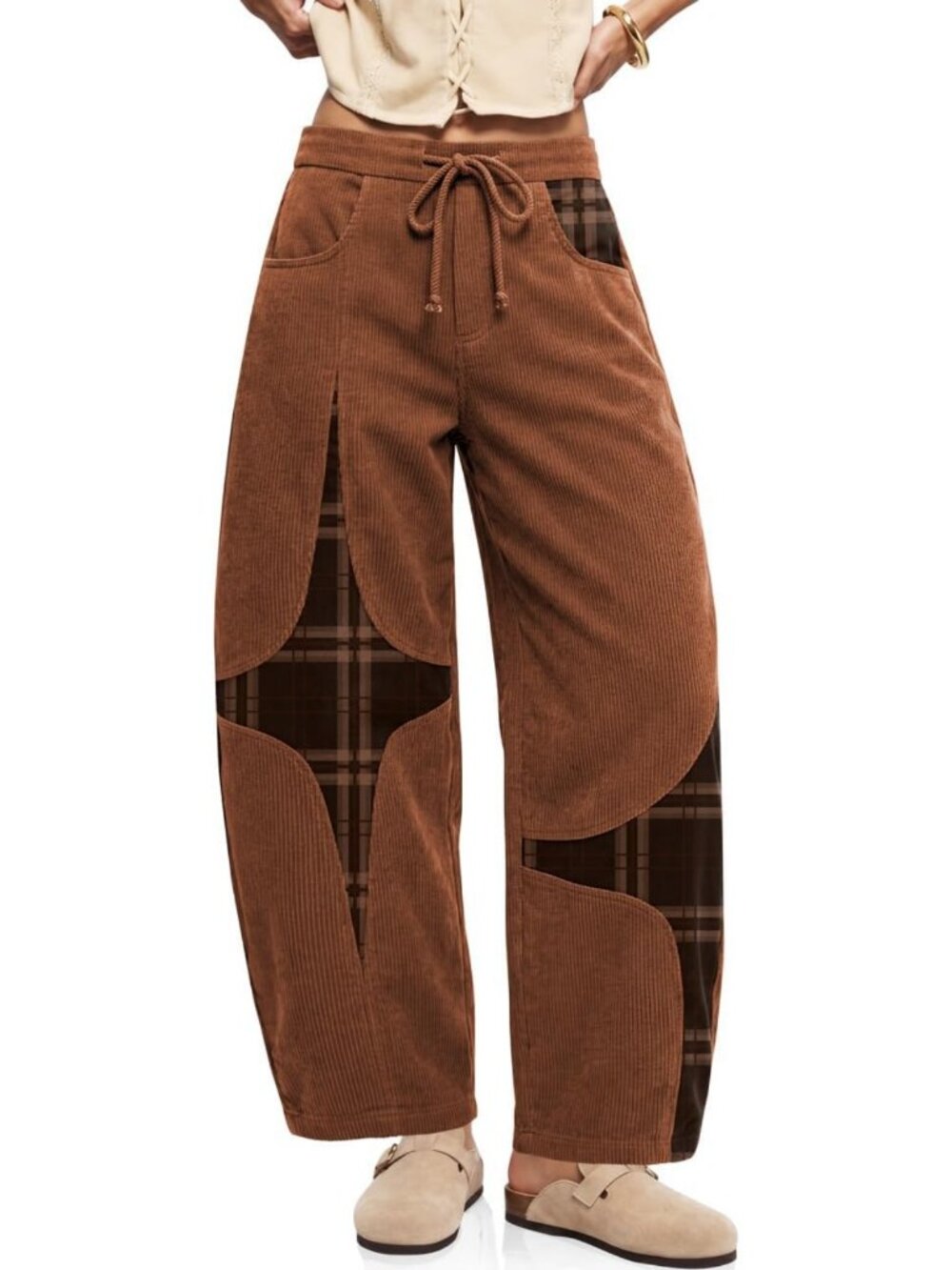 Stylish Women's Corduroy Wide Leg Harem Pants | Casual Baggy Trousers